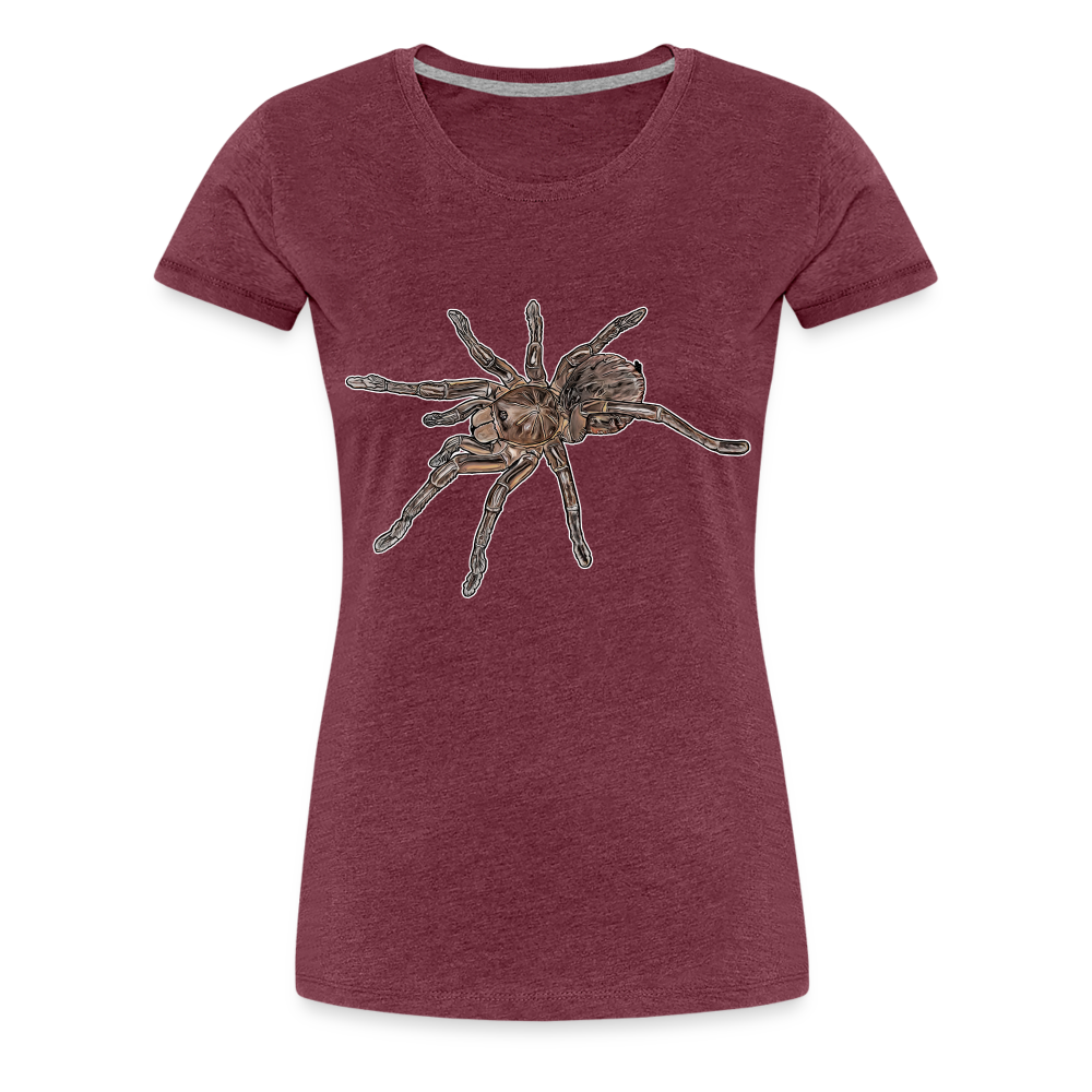 Frauen Basic T-Shirt Theraphosa stirmi juvenile - Bordeauxrot meliert