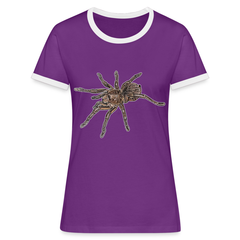 Frauen Kontrast-T-Shirt Theraphosa stirmi juvenile - Lila/Weiß