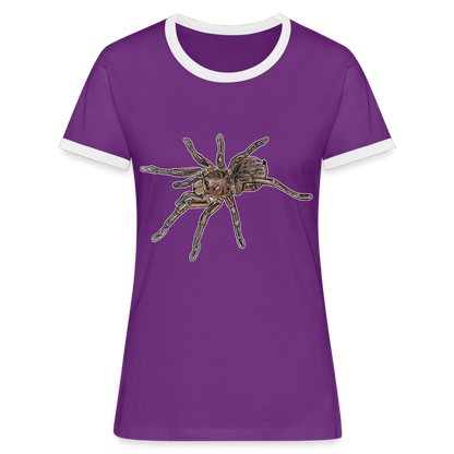 Frauen Kontrast-T-Shirt Theraphosa stirmi juvenile - Lila/Weiß