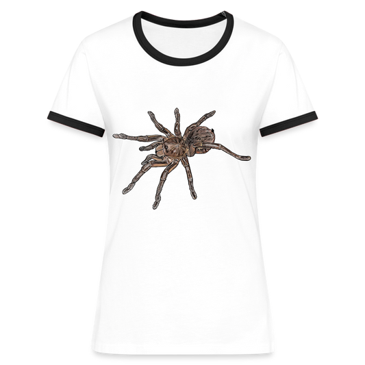 Frauen Kontrast-T-Shirt Theraphosa stirmi juvenile - Weiß/Schwarz