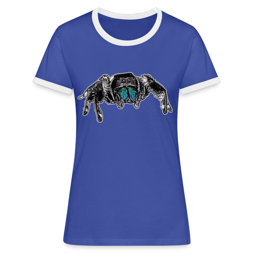 Frauen Kontrast-T-Shirt Phidippus regius Everglades male - Blau/Weiß