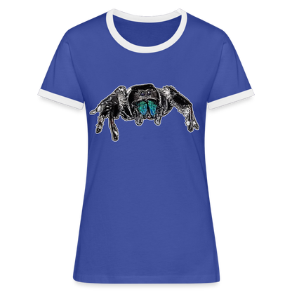 Frauen Kontrast-T-Shirt Phidippus regius Everglades male - Blau/Weiß