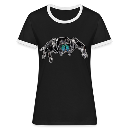 Frauen Kontrast-T-Shirt Phidippus regius Everglades male - Schwarz/Weiß