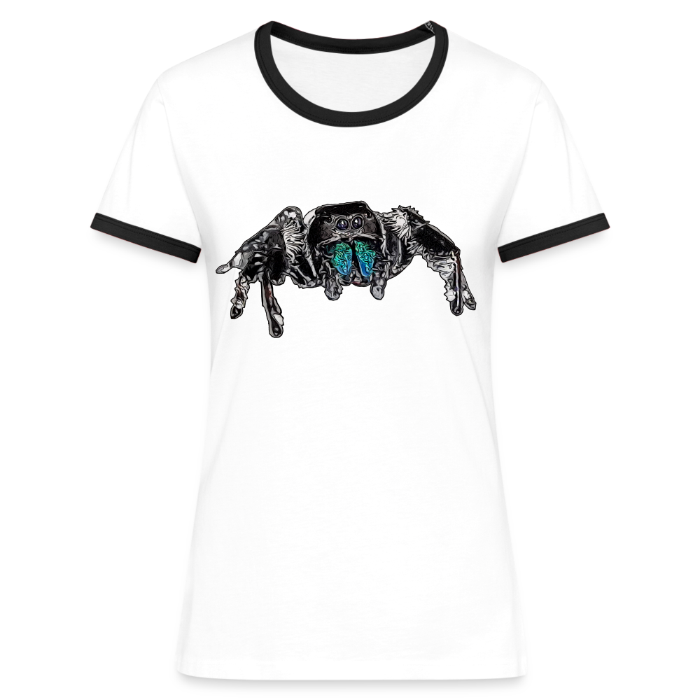 Frauen Kontrast-T-Shirt Phidippus regius Everglades male - Weiß/Schwarz