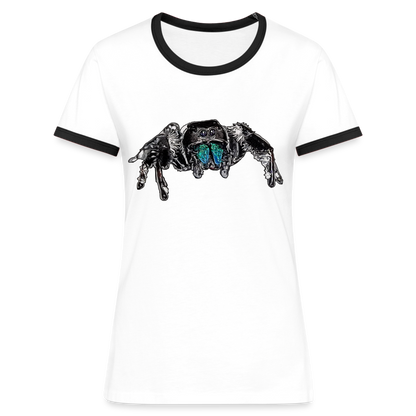 Frauen Kontrast-T-Shirt Phidippus regius Everglades male - Weiß/Schwarz