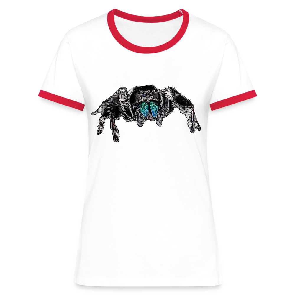 Frauen Kontrast-T-Shirt Phidippus regius Everglades male - Weiß/Rot