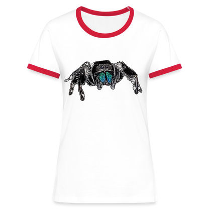 Frauen Kontrast-T-Shirt Phidippus regius Everglades male - Weiß/Rot
