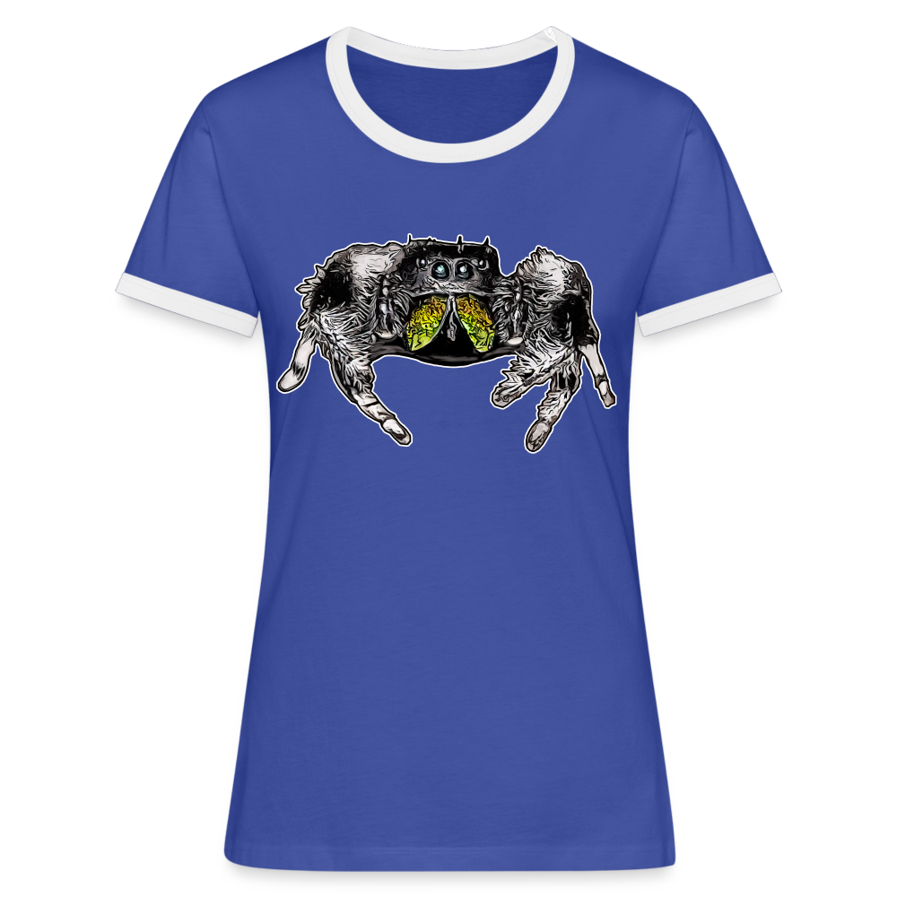 Frauen Kontrast-T-Shirt Phidippus regius Rastafari male - Blau/Weiß