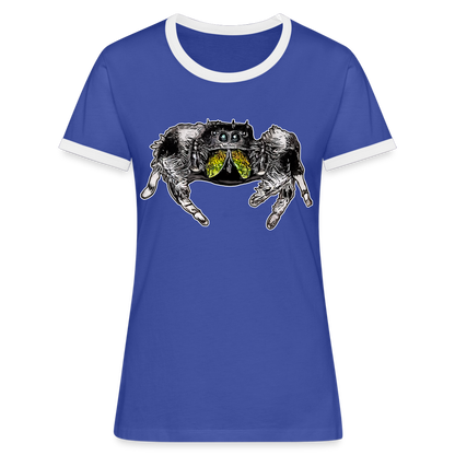 Frauen Kontrast-T-Shirt Phidippus regius Rastafari male - Blau/Weiß