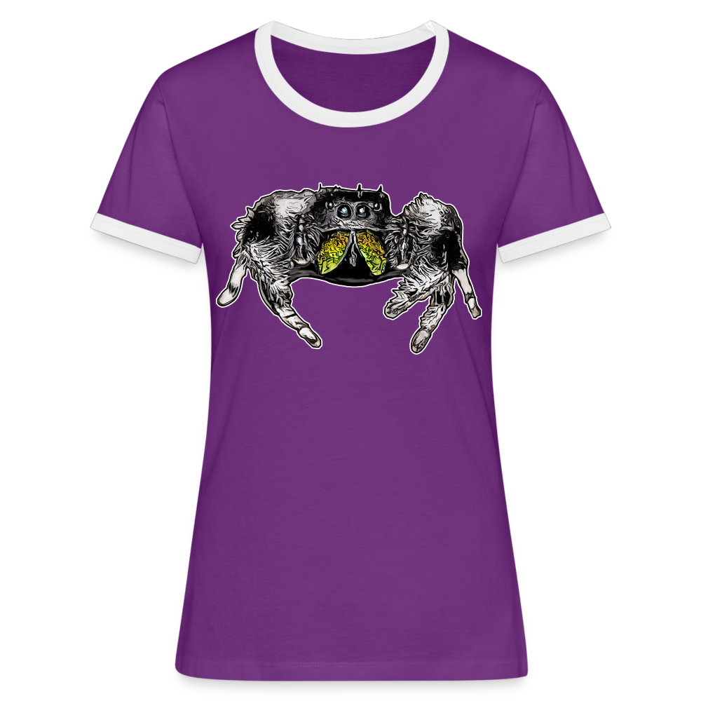 Frauen Kontrast-T-Shirt Phidippus regius Rastafari male - Lila/Weiß