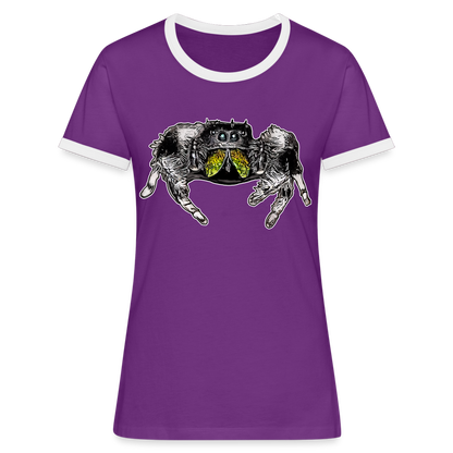 Frauen Kontrast-T-Shirt Phidippus regius Rastafari male - Lila/Weiß