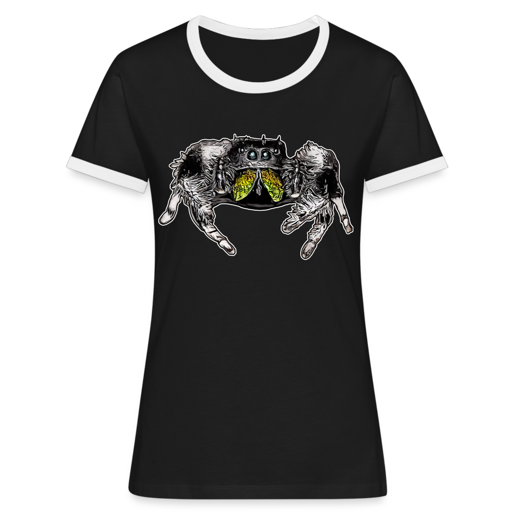 Frauen Kontrast-T-Shirt Phidippus regius Rastafari male - Schwarz/Weiß