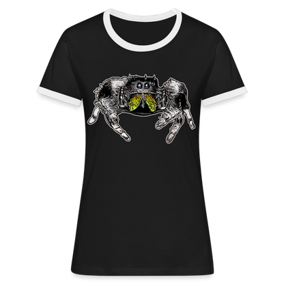 Frauen Kontrast-T-Shirt Phidippus regius Rastafari male - Schwarz/Weiß