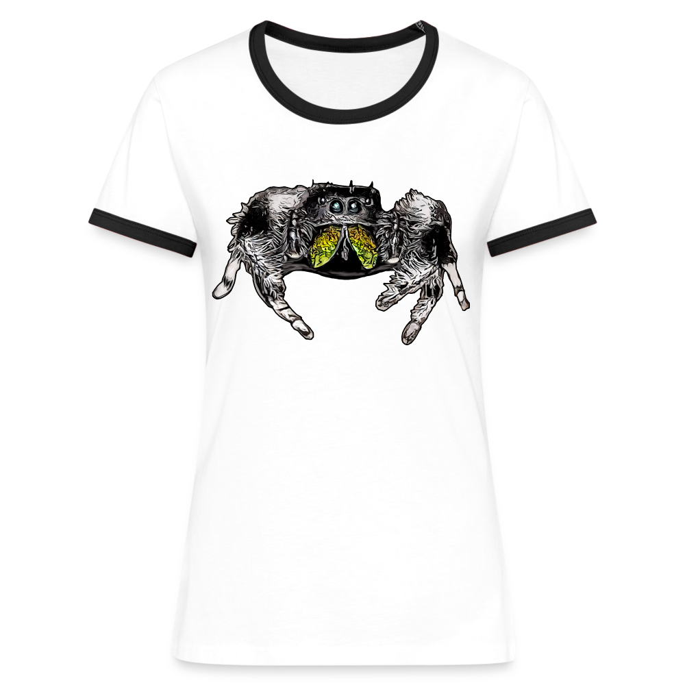 Frauen Kontrast-T-Shirt Phidippus regius Rastafari male - Weiß/Schwarz