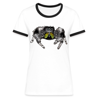 Frauen Kontrast-T-Shirt Phidippus regius Rastafari male - Weiß/Schwarz