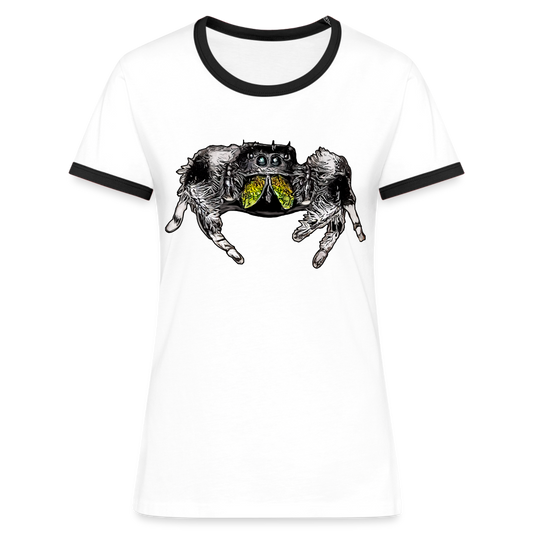 Frauen Kontrast-T-Shirt Phidippus regius Rastafari male - Weiß/Schwarz