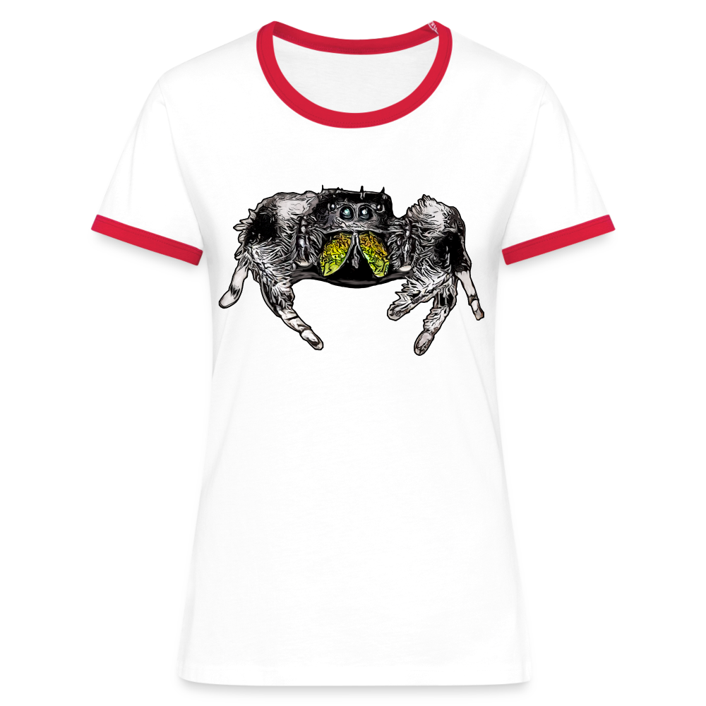Frauen Kontrast-T-Shirt Phidippus regius Rastafari male - Weiß/Rot