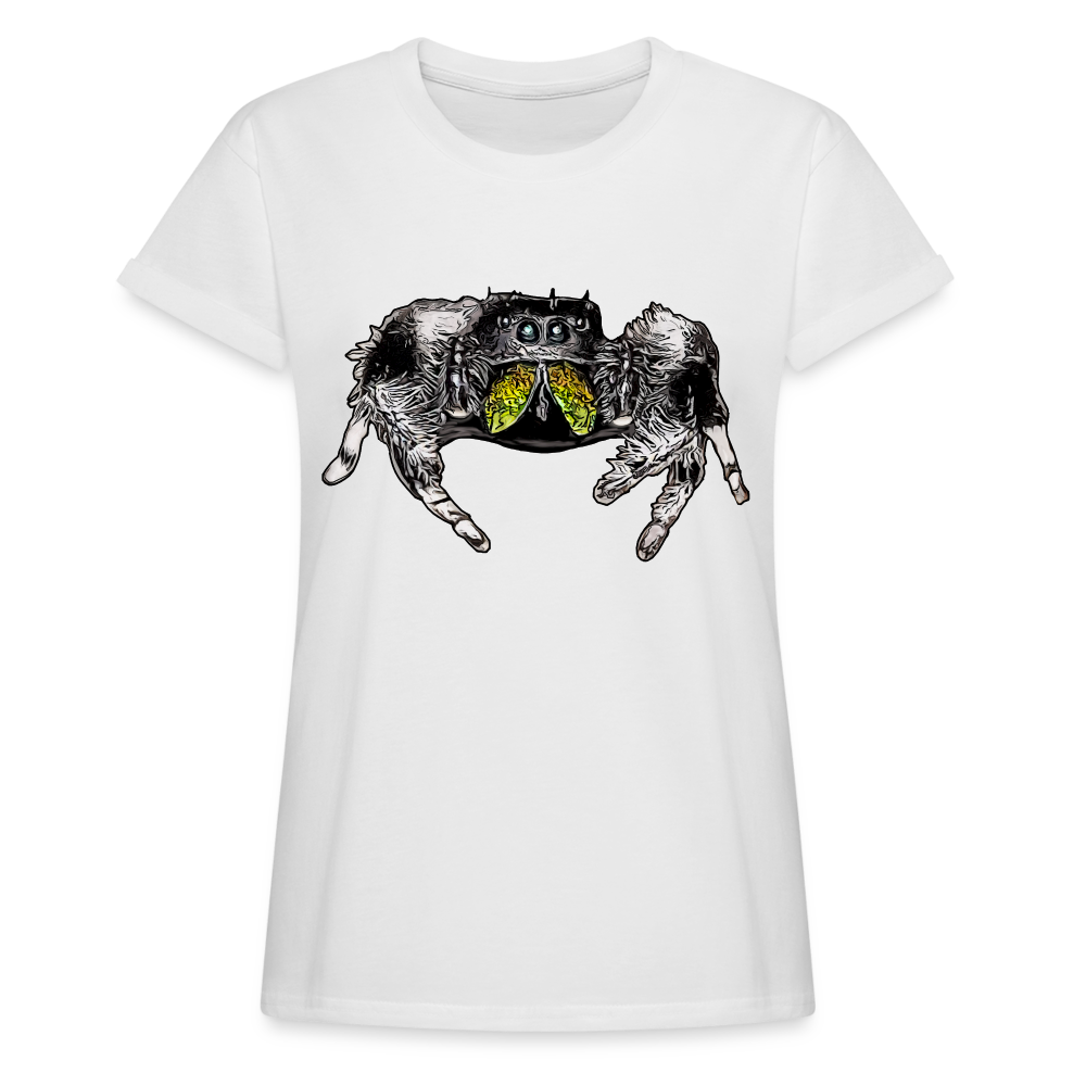 Frauen Oversized T-Shirt Phidippus regius Rastafari male - weiß
