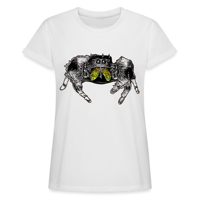 Frauen Oversized T-Shirt Phidippus regius Rastafari male - weiß