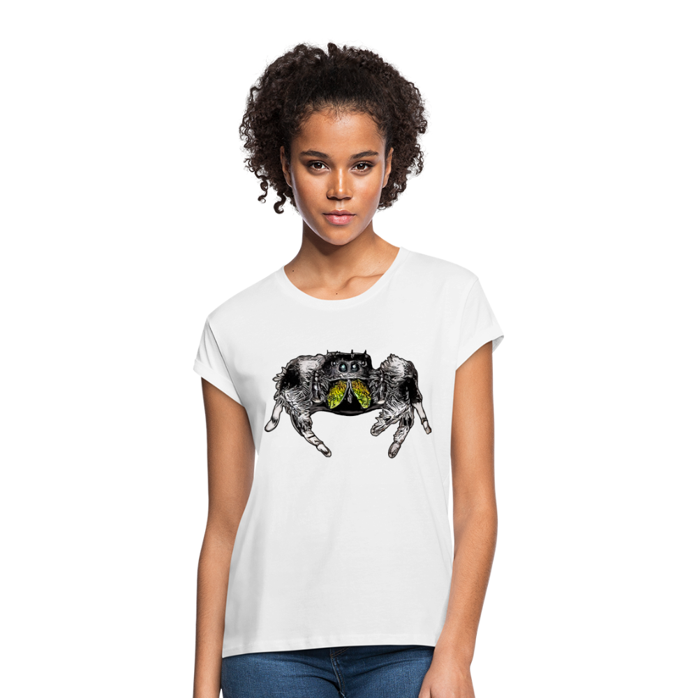 Frauen Oversized T-Shirt Phidippus regius Rastafari male - weiß