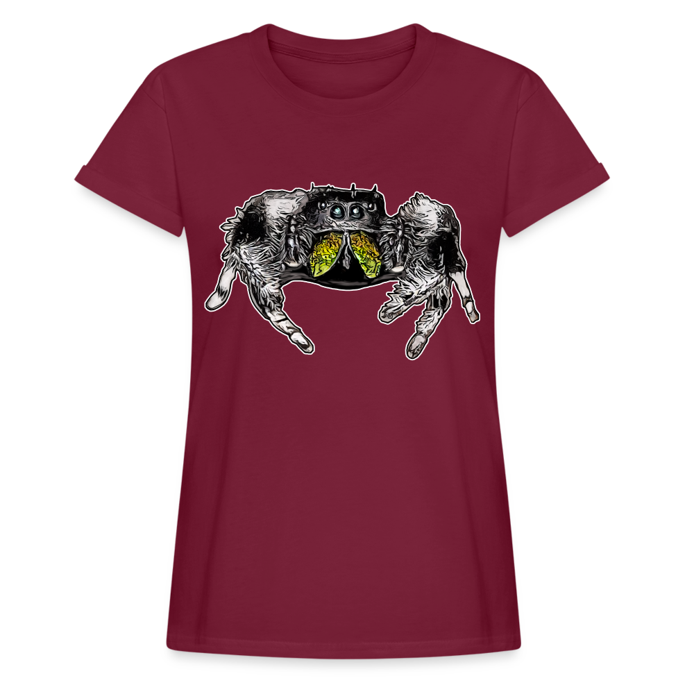 Frauen Oversized T-Shirt Phidippus regius Rastafari male - Bordeaux