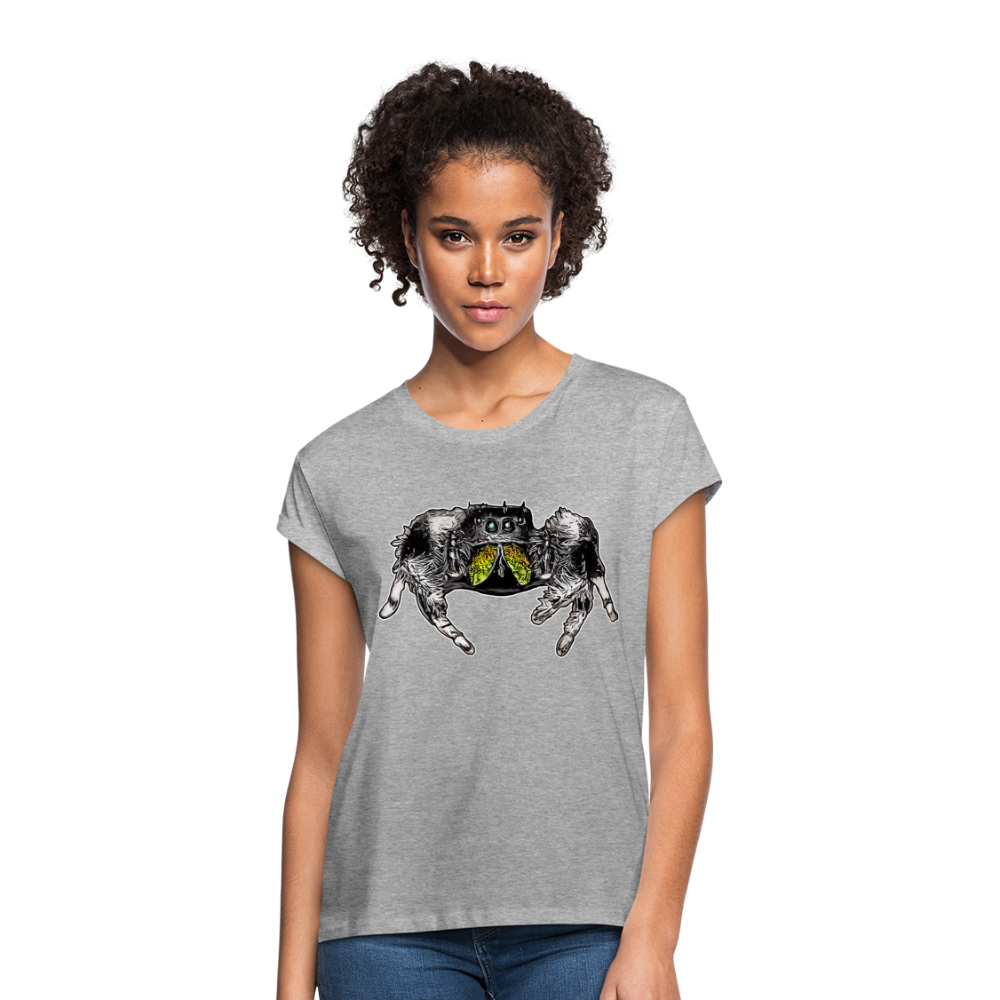 Frauen Oversized T-Shirt Phidippus regius Rastafari male - Grau meliert