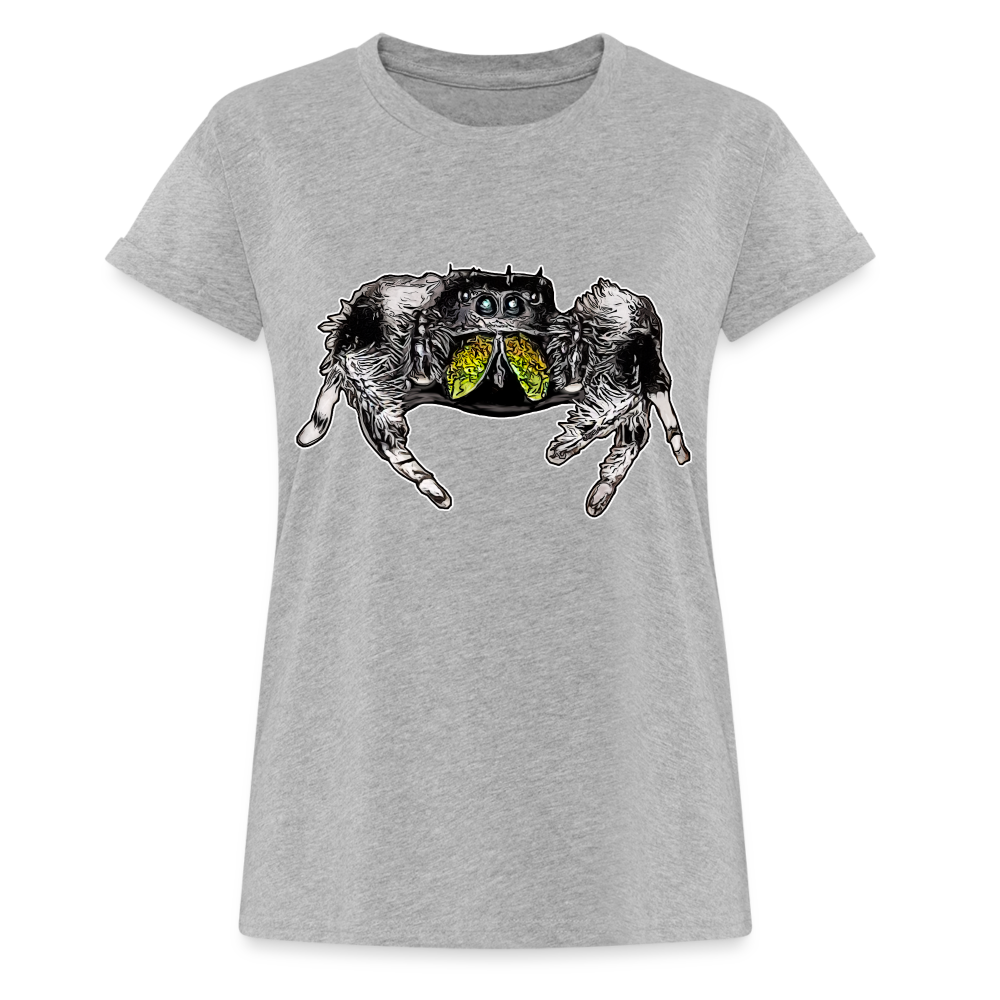 Frauen Oversized T-Shirt Phidippus regius Rastafari male - Grau meliert