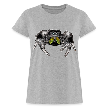 Frauen Oversized T-Shirt Phidippus regius Rastafari male - Grau meliert