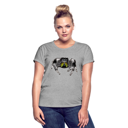 Frauen Oversized T-Shirt Phidippus regius Rastafari male - Grau meliert
