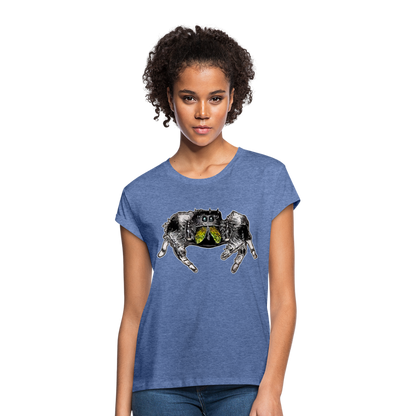 Frauen Oversized T-Shirt Phidippus regius Rastafari male - Denim meliert