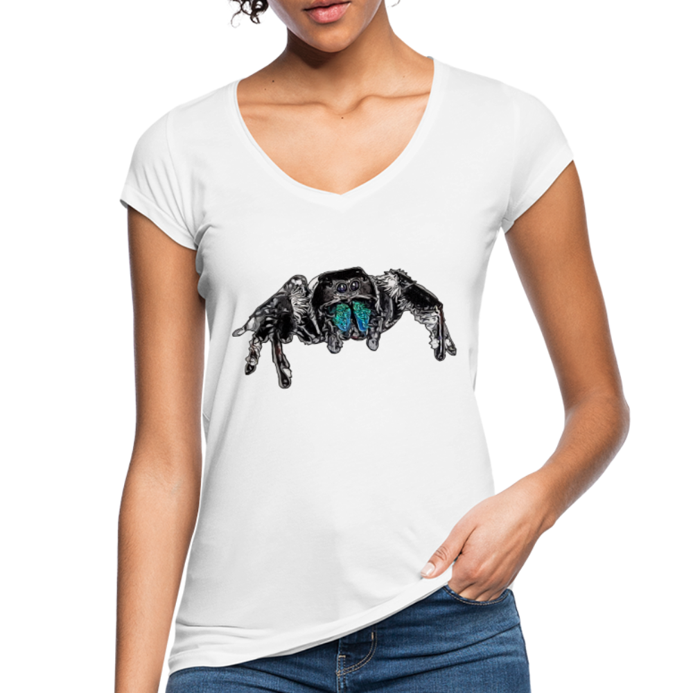 Frauen Vintage T-Shirt Phidippus regius Everglades male - weiß