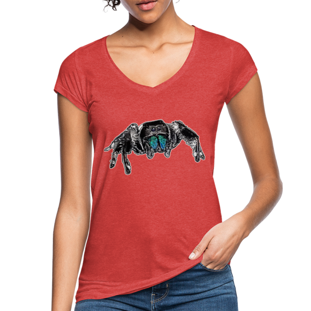 Frauen Vintage T-Shirt Phidippus regius Everglades male - Rot meliert