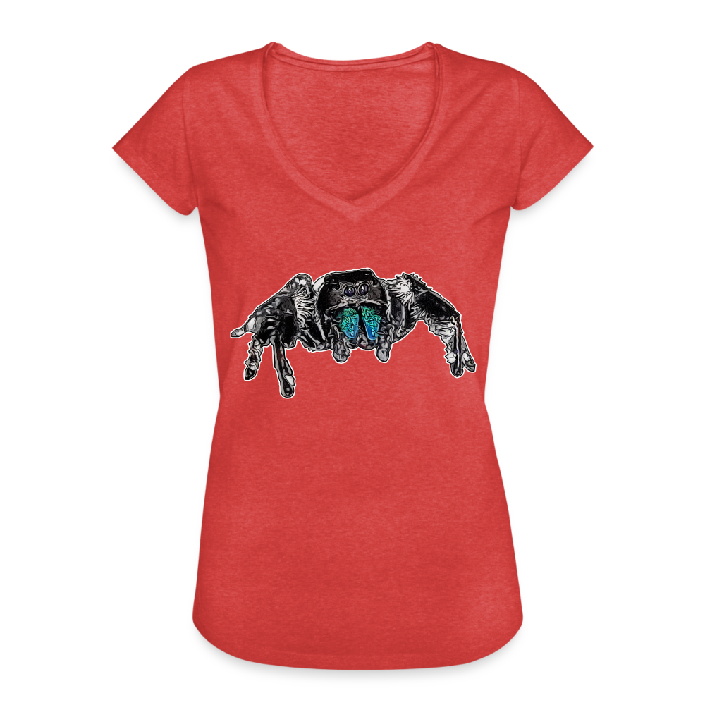 Frauen Vintage T-Shirt Phidippus regius Everglades male - Rot meliert