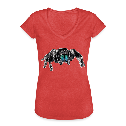 Frauen Vintage T-Shirt Phidippus regius Everglades male - Rot meliert