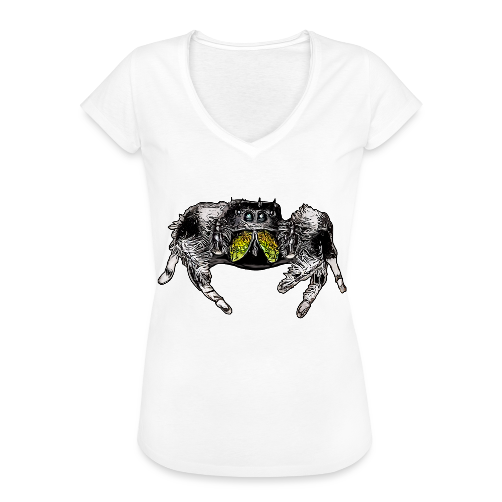 Frauen Vintage T-Shirt Phidippus regius Rastafari male - weiß