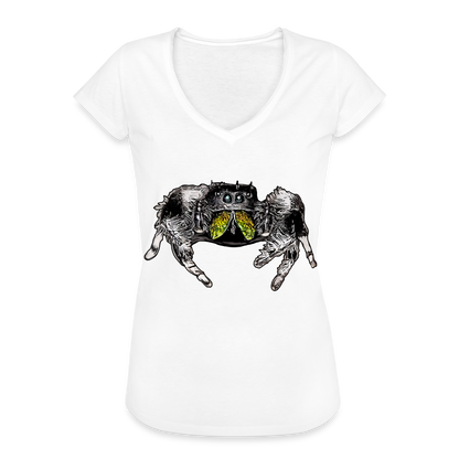 Frauen Vintage T-Shirt Phidippus regius Rastafari male - weiß