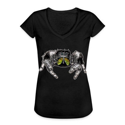 Frauen Vintage T-Shirt Phidippus regius Rastafari male - Schwarz