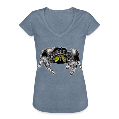 Frauen Vintage T-Shirt Phidippus regius Rastafari male - Vintage Denim