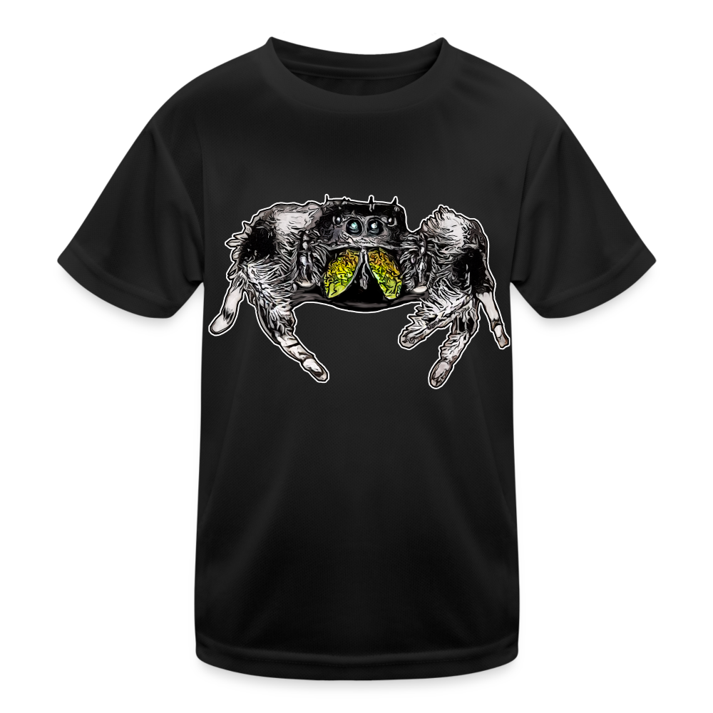 Kinder Funktions-T-Shirt Phidippus regius Rastafari male - Schwarz