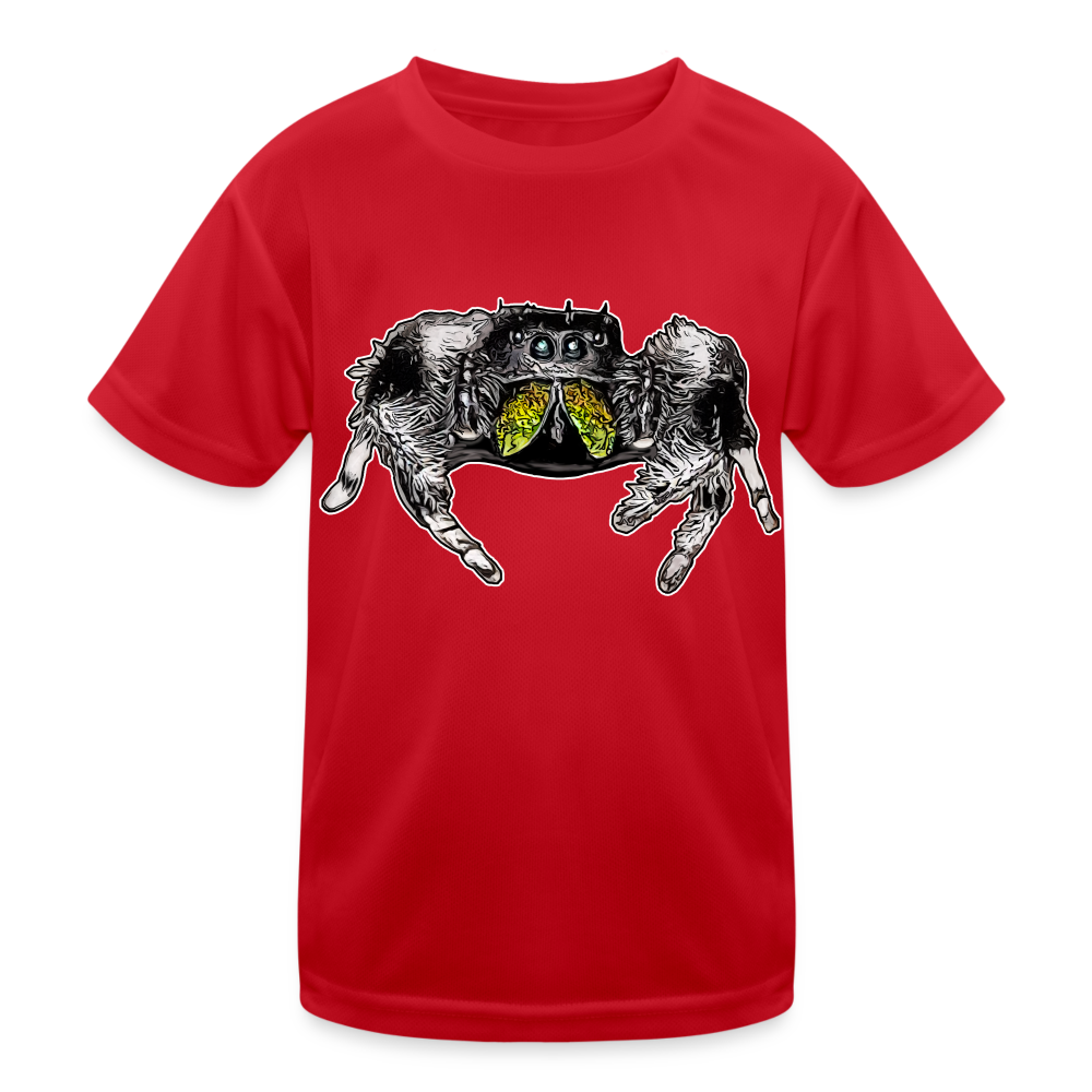 Kinder Funktions-T-Shirt Phidippus regius Rastafari male - Rot