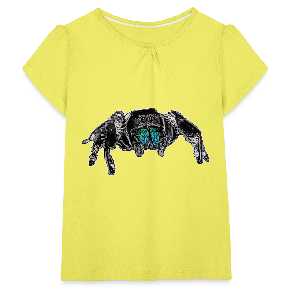 Mädchen-T-Shirt mit Raffungen Phidippus regius Everglades male - Gelb