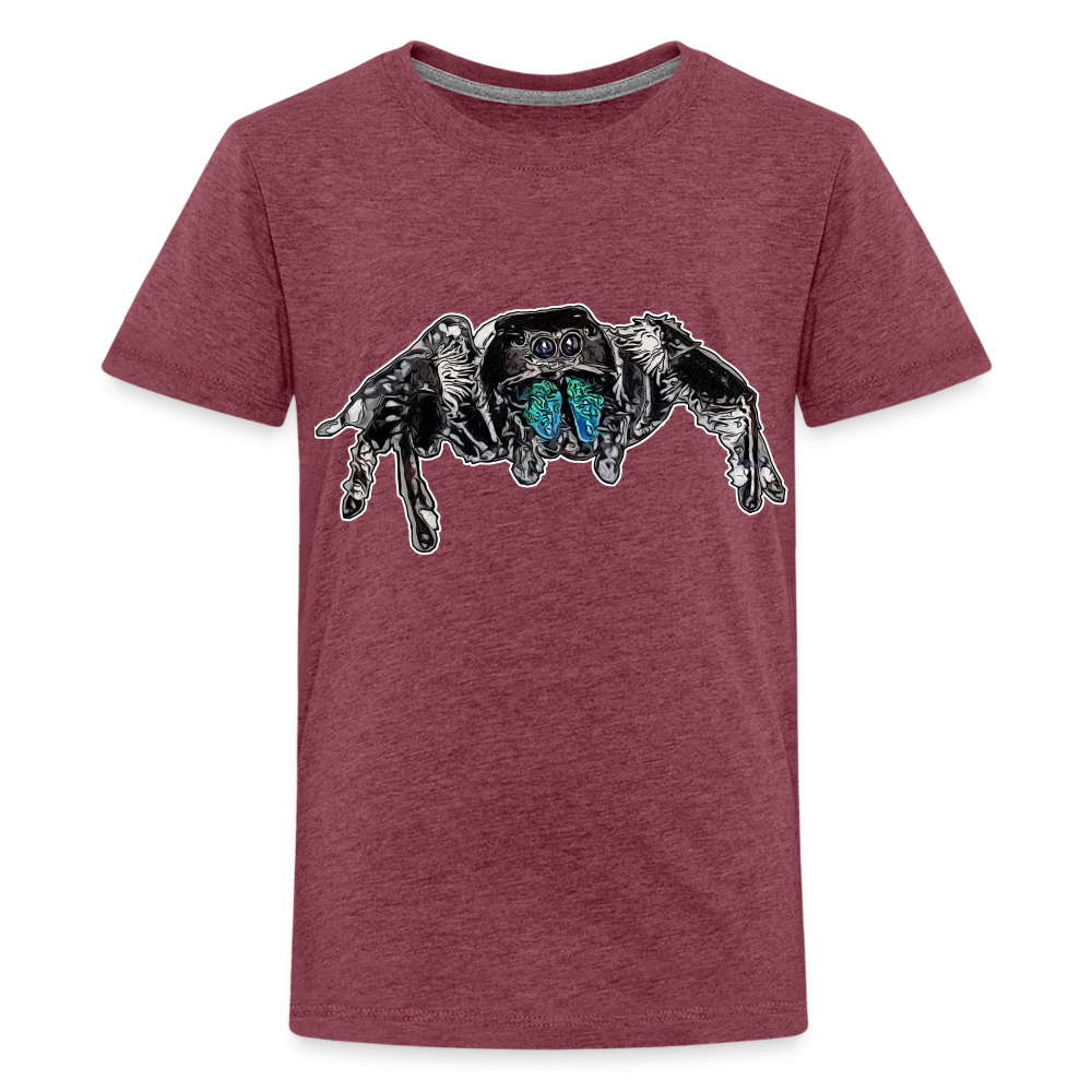 Teenager Basic T-Shirt Phidippus regius Everglades male - Bordeauxrot meliert