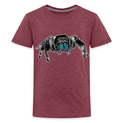 Teenager Basic T-Shirt Phidippus regius Everglades male - Bordeauxrot meliert