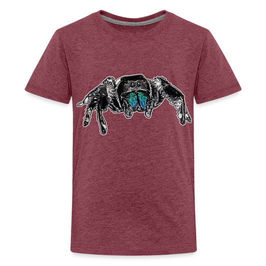 Teenager Basic T-Shirt Phidippus regius Everglades male - Bordeauxrot meliert