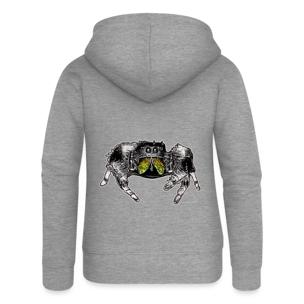 Frauen Zip-Hoodie Phidippus regius Rastafari male - Grau meliert