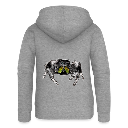 Frauen Zip-Hoodie Phidippus regius Rastafari male - Grau meliert