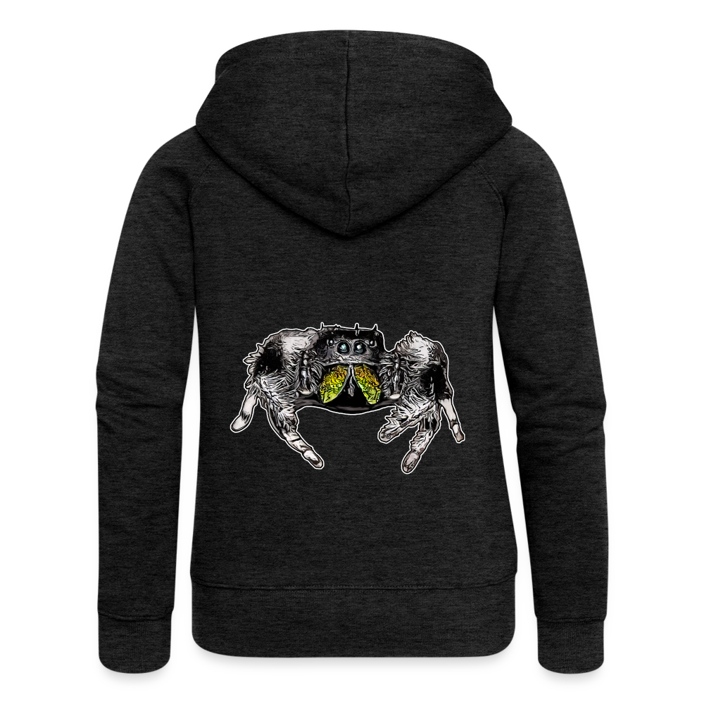 Frauen Zip-Hoodie Phidippus regius Rastafari male - Anthrazit