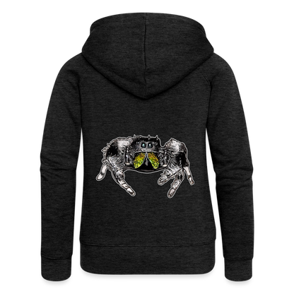 Frauen Zip-Hoodie Phidippus regius Rastafari male - Anthrazit