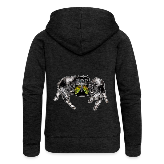 Frauen Zip-Hoodie Phidippus regius Rastafari male - Anthrazit