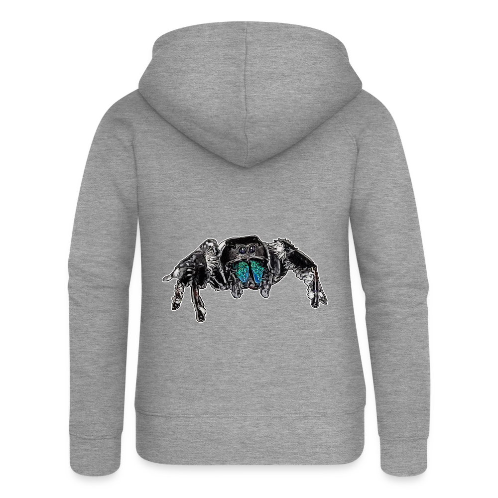Frauen Zip-Hoodie Phidippus regius Everglades male - Grau meliert